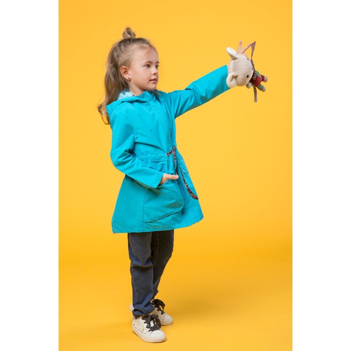 Парка для девочки, рост 110 см (30), цвет бирюзовый ДЛ-0805