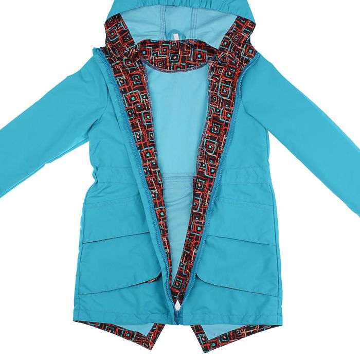 Парка для девочки, рост 110 см (30), цвет бирюзовый ДЛ-0805