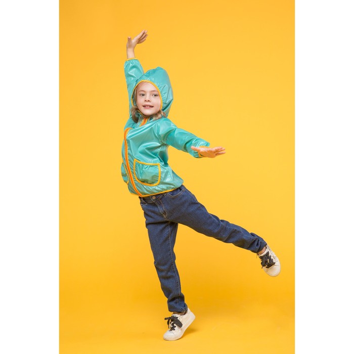 Ветровка для девочки "Дождик", рост 116 см (30), цвет зелёный Д807