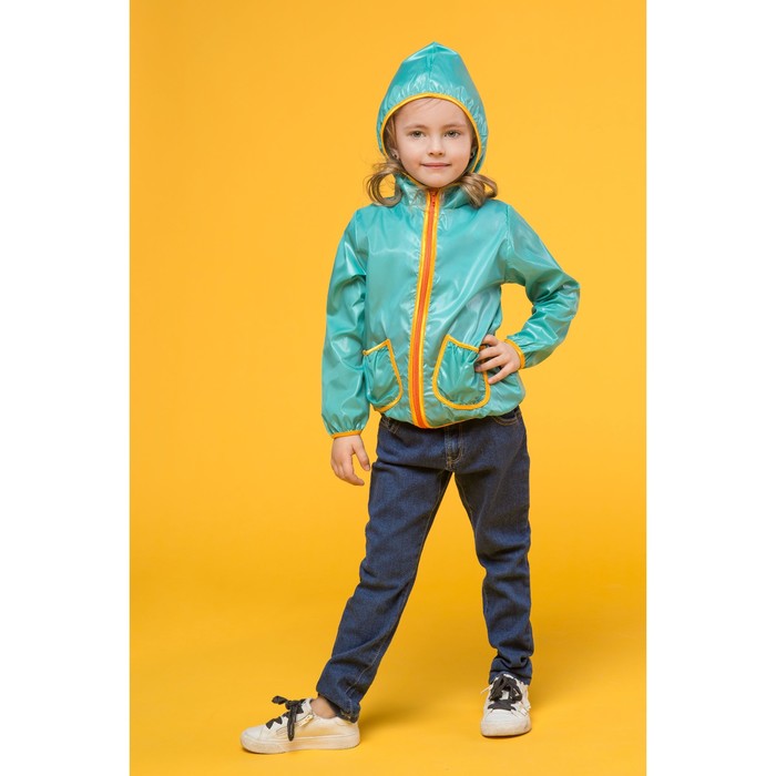 Ветровка для девочки "Дождик", рост 116 см (30), цвет зелёный Д807