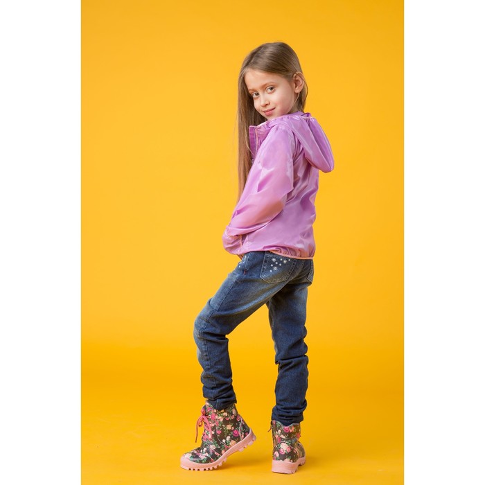 Ветровка для девочки "Дождик", рост 128 см (32), цвет розовый Д807