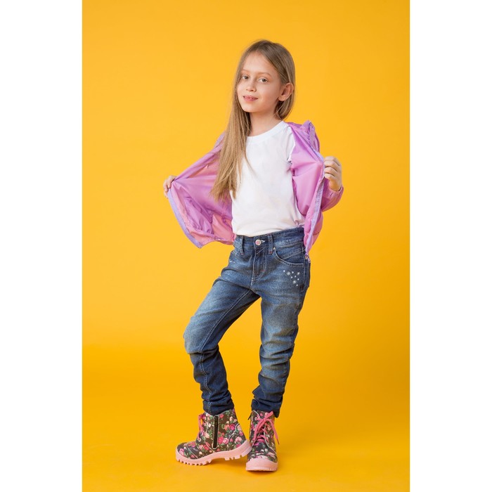 Ветровка для девочки "Дождик", рост 128 см (32), цвет розовый Д807