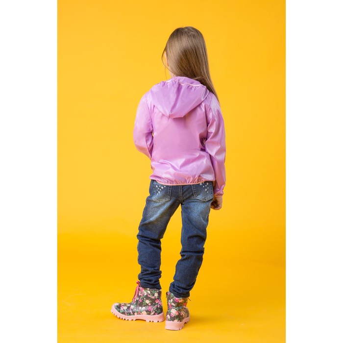 Ветровка для девочки "Дождик", рост 128 см (32), цвет розовый Д807