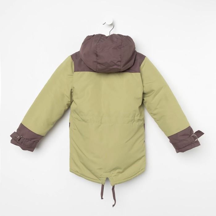 Парка для мальчика, рост 134 см (34), цвет олива ДД-0623