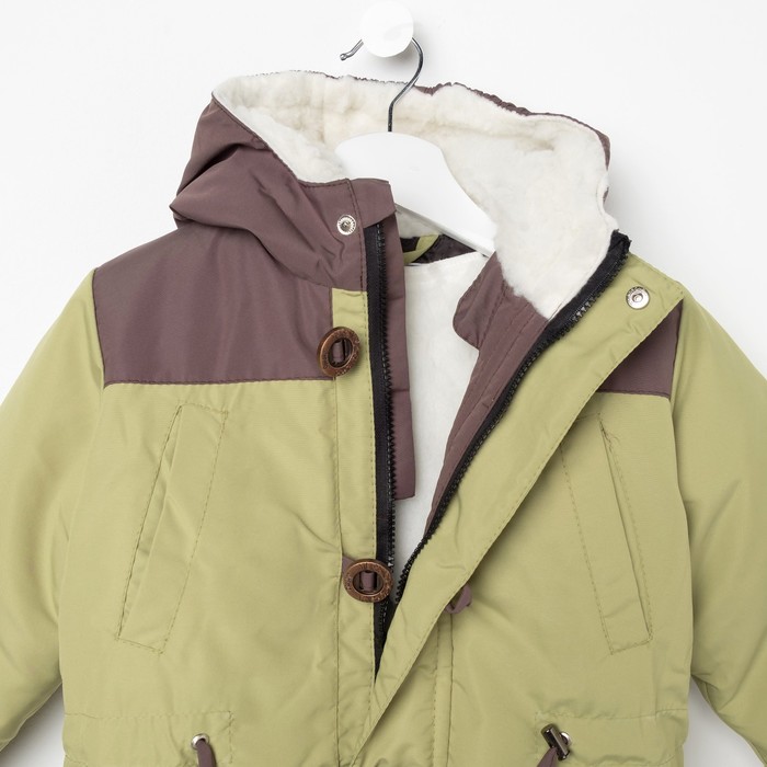 Парка для мальчика, рост 140 см (36), цвет олива ДД-0623