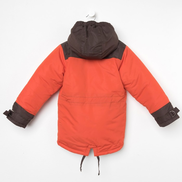 Парка для мальчика, рост 122 см (32), цвет оранжевый ДД-0623