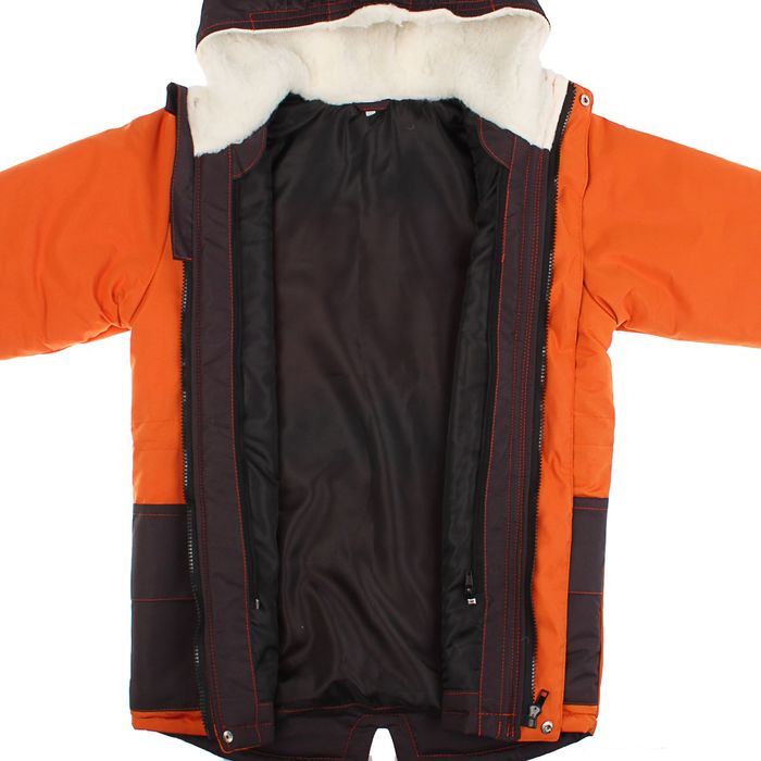 Парка для мальчика, рост 122 см (32), цвет оранжевый ДД-0623