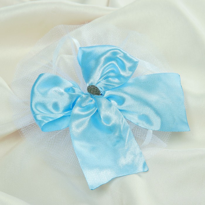 Набор бантов на ручки авто «Цветок», 4 шт., голубой