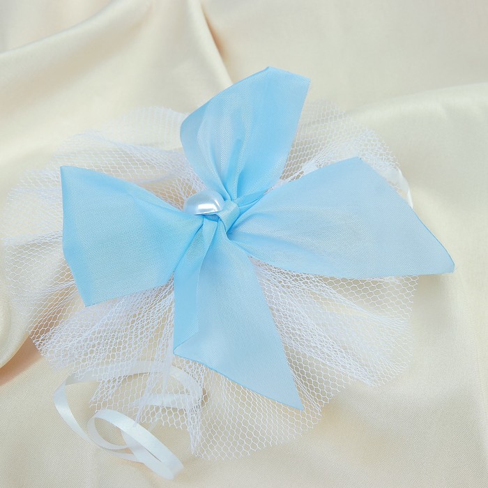 Набор бантов на ручки авто «Цветок», 4 шт., голубой