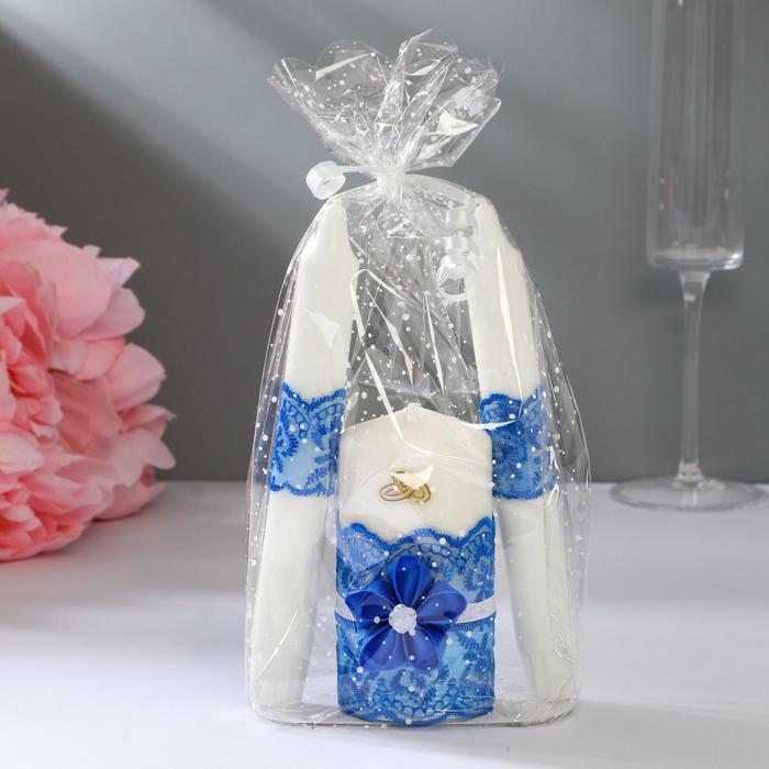 Набор свечей «Семейный очаг», 3 шт., синий