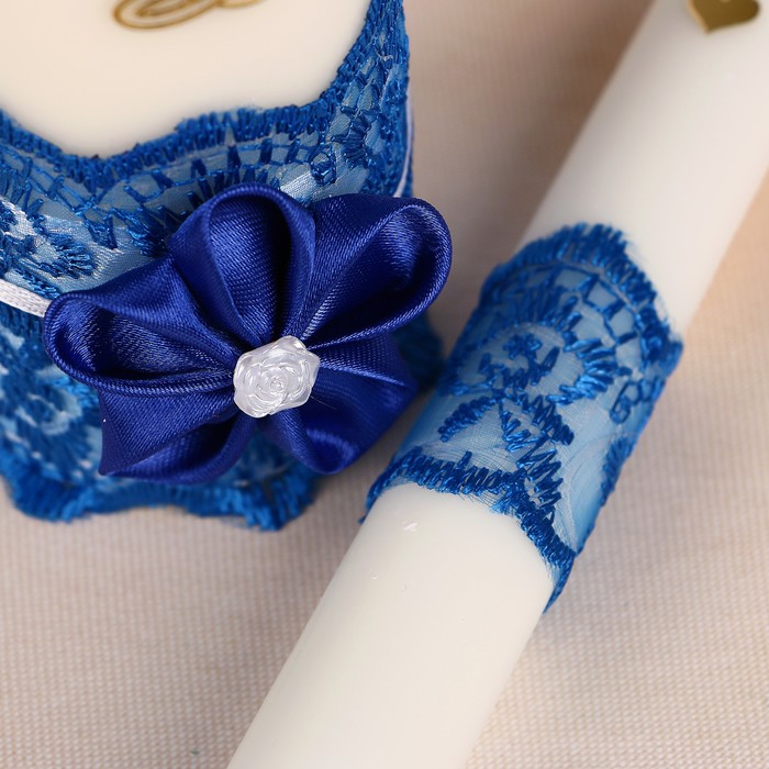 Набор свечей «Семейный очаг», 3 шт., синий