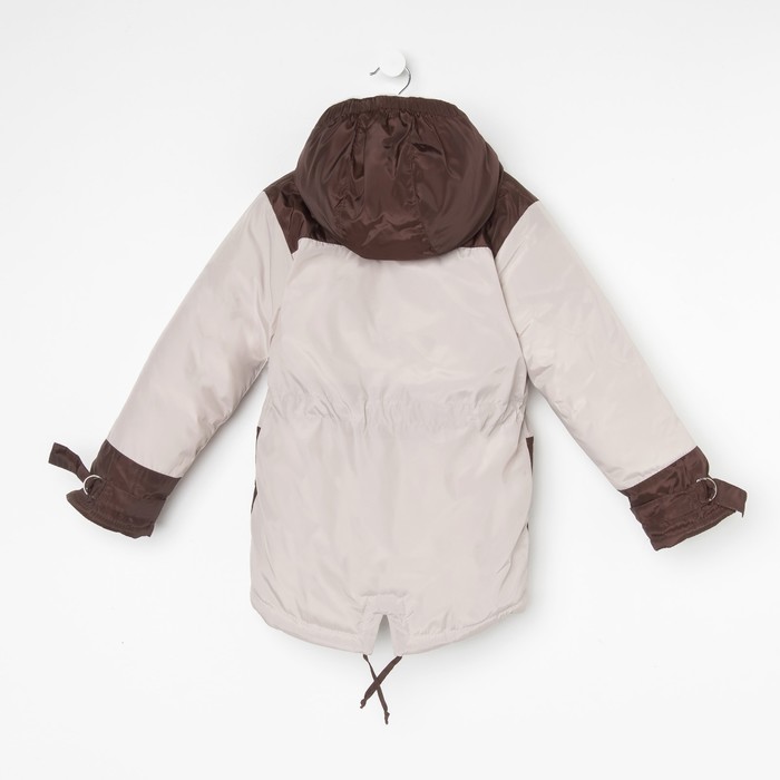 Парка для мальчика, рост 116 см (30), цвет бежевый ДД-0623