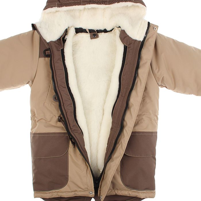 Парка для мальчика, рост 116 см (30), цвет бежевый ДД-0623