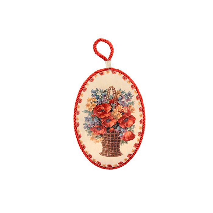 Подставка под горячее "Букет с маками", овал 13 х 19 см