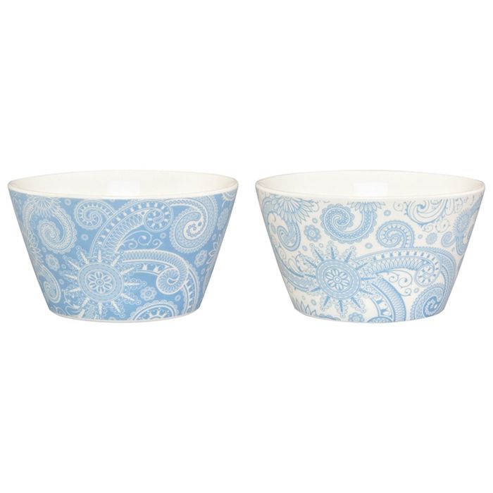 Набор салатников "Узор бело-голубой", 2 предмета, 13 х 13 х 7 см, 500 мл