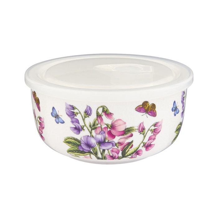 Салатник "Душистый цветок", пластиковая крышка, 15 х 15 х 7 см, 910 мл