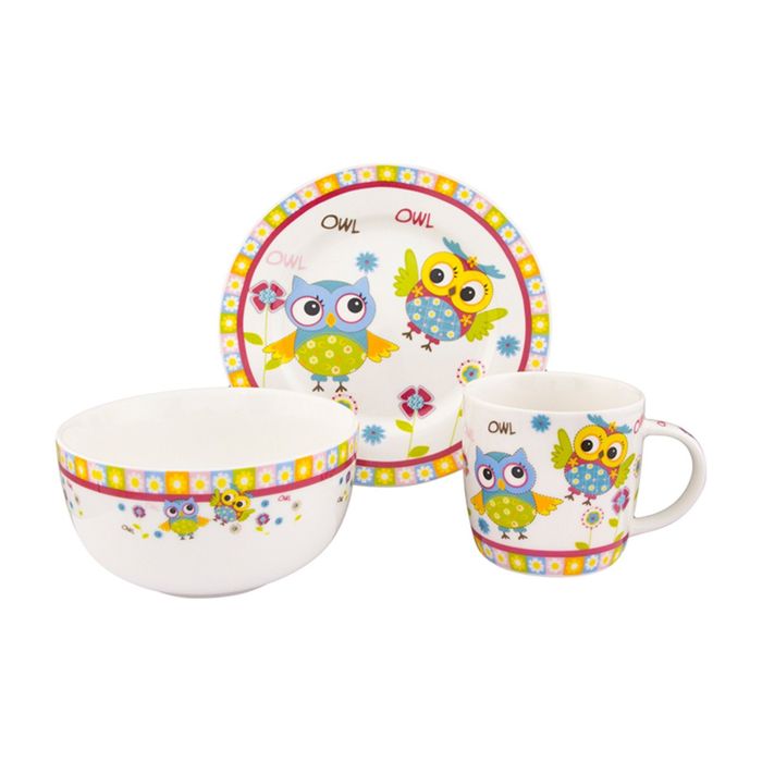 Набор детский "Забавные красочные совята", 3 предмета