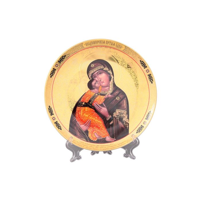 Тарелка декоративная "Пресвятая Богородица Владимирская", 18×18×2 см.
