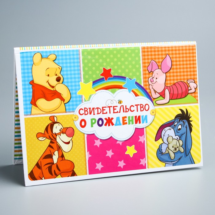 Папка для свидетельства о рождении А5 горизонтальная "Медвежонок Винни и его друзья"
