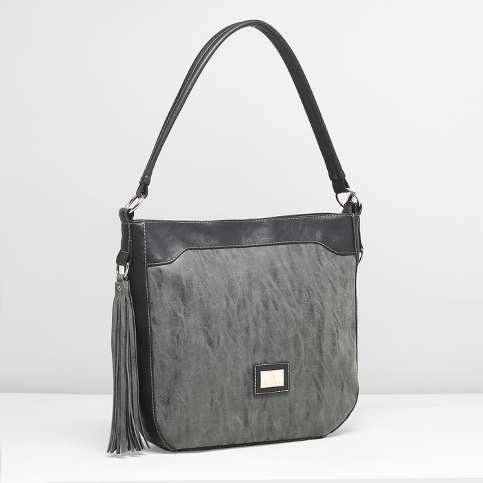 Сумка женская на молнии, 1 отдел, наружный карман, длинный ремень, цвет чёрный