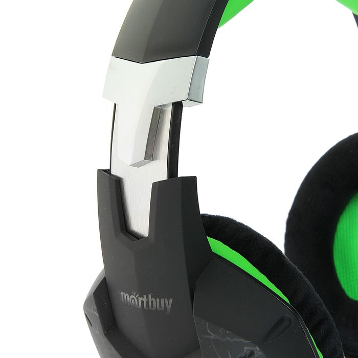 Гарнитура игровая Smartbuy RUSH TAIPAN, с подсветкой, чёрно-зелёная