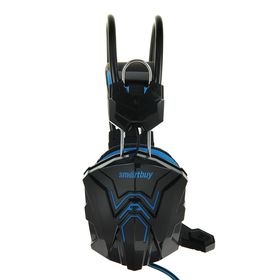 

Наушники Smartbuy RUSH SNAKE, игровые, микрофон, 3.5 мм + USB, 2.2 м, чёрно-синие