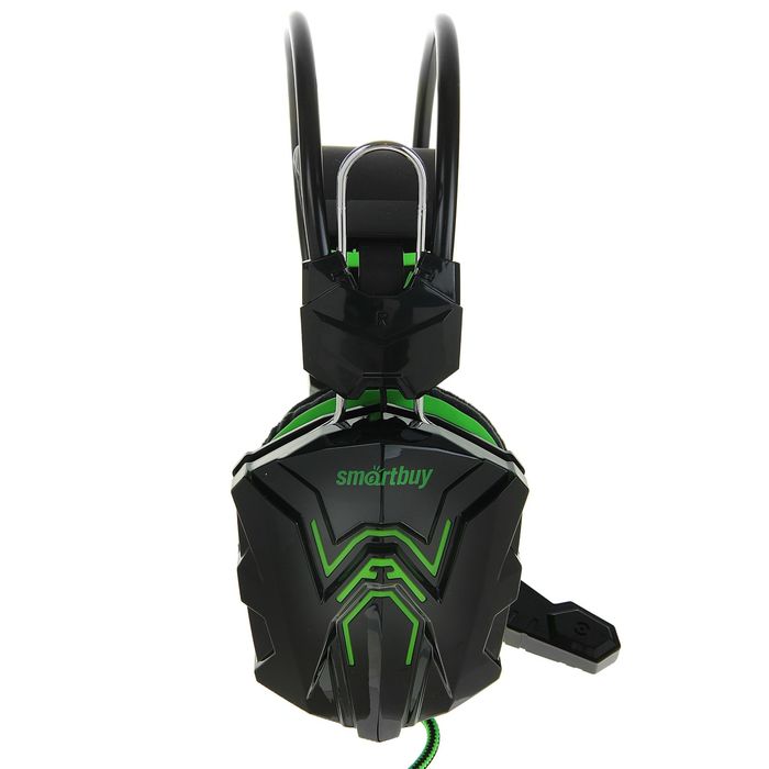 Гарнитура игровая Smartbuy RUSH COBRA, чёрно-зелёная