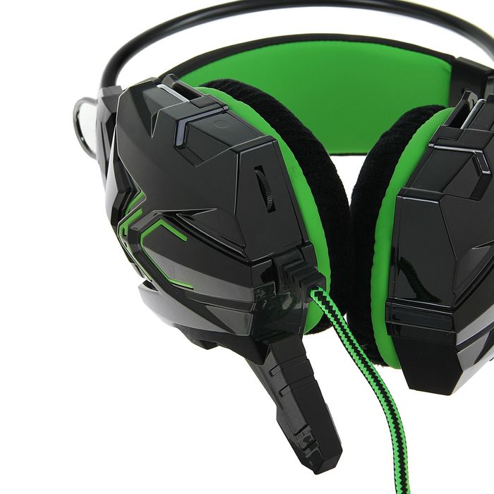 Гарнитура игровая Smartbuy RUSH COBRA, чёрно-зелёная