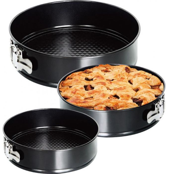 Набор форм для выпечки Wellberg, d=24 см, d=26 см, d=28 см , углеродистая сталь