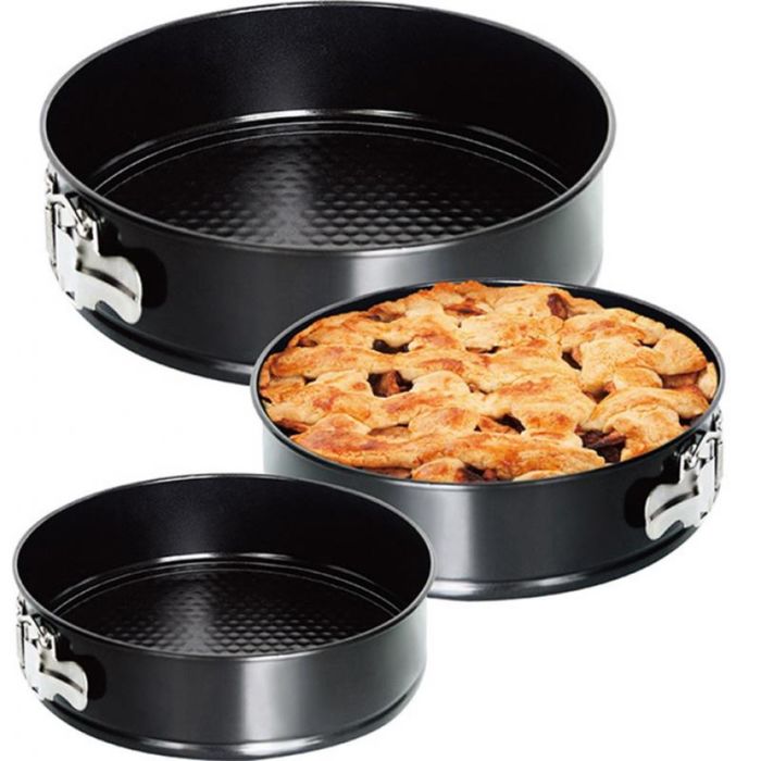 Набор форм для выпечки Wellberg, d=20 см, d=22 см, d=24 см , углеродистая сталь