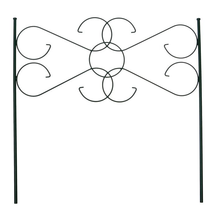 Ограждение декоративное, 60 х 310 см, 5 секций, металл, зелёное, «Ажур»