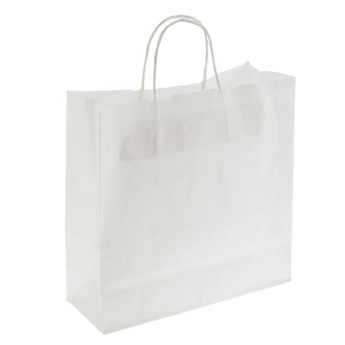 Пакет крафт "Радуга" белый,  32 х 12 х 32 см, белая ручка