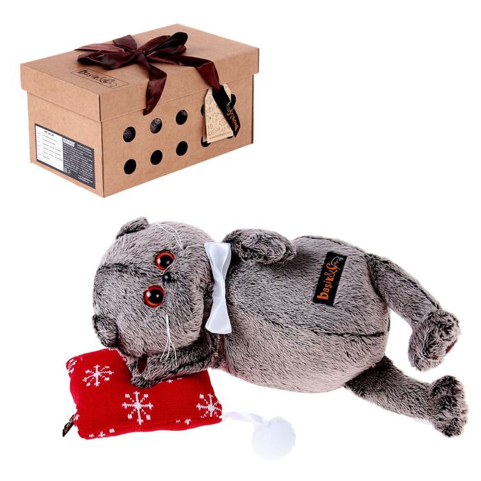 Мягкая игрушка "Басик на подушке", 26 см