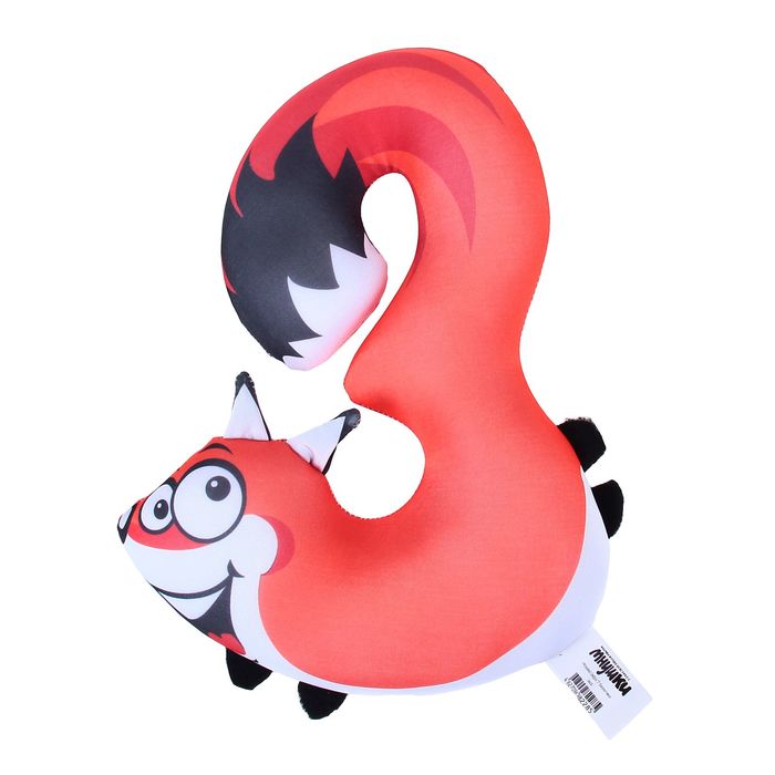 Мягкая игрушка-антистресс "Цифра три — белочка", 34 см