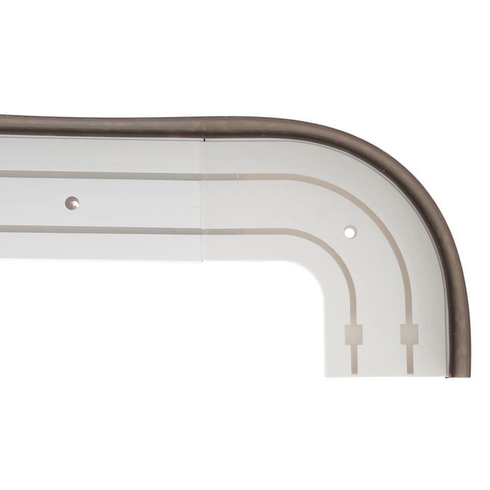 Карниз двухрядный 360 см, с декоративной планкой 7 см "Ультракомпакт. Кружево", цвет шоколад/серебро