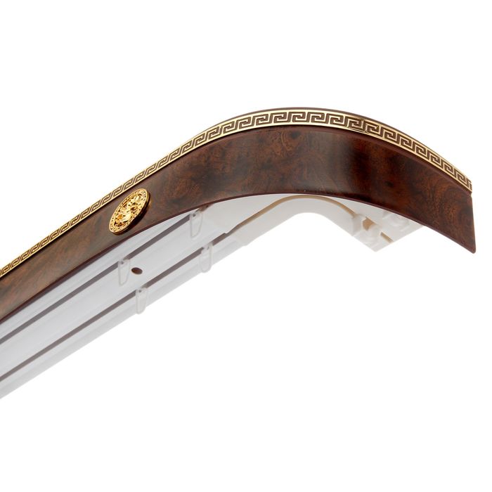 Карниз трехрядный 400 см, с декоративной планкой 7 см, "Ультракомпакт. Медуза", цвет береза