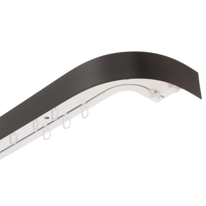 Карниз двухрядный 360 см, с декоративной планкой "Стандарт. Ромб" , цвет венге