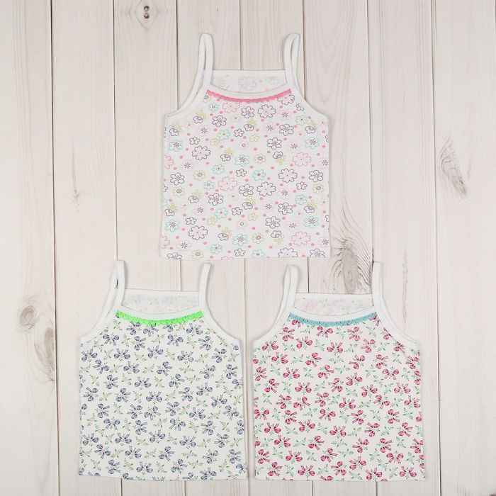 Майка на бретелях, рост 68 см, цвет МИКС 09203-10_М