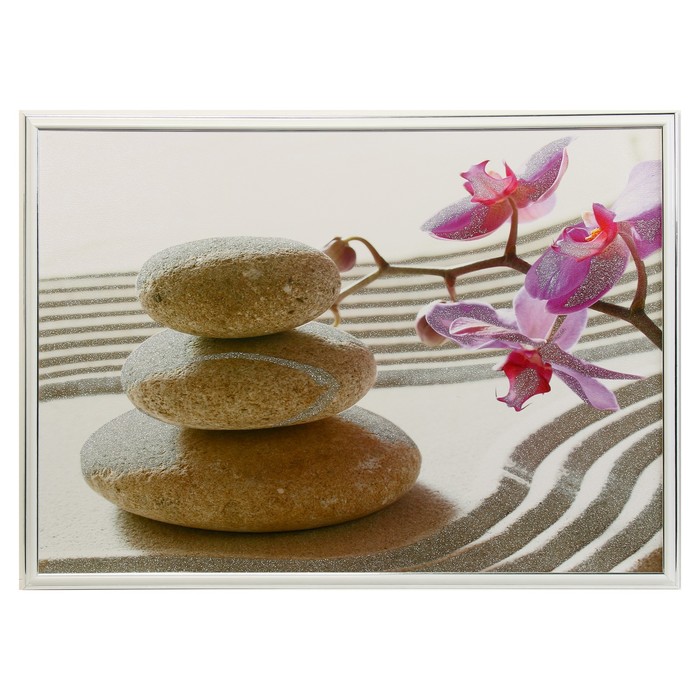 Картина "Орхидея и камни на песке"