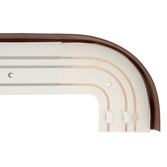 Карниз трехрядный 320 см, с декоративной планкой 7 см, "Ультракомпакт. Медуза", цвет береза