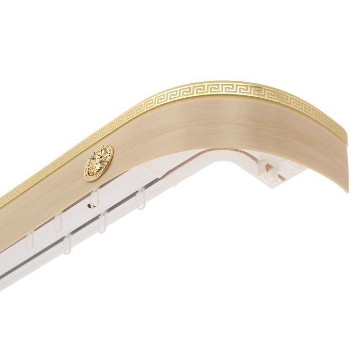 Карниз трехрядный 320 см, с декоративной планкой 7 см, "Ультракомпакт. Медуза", цвет кото