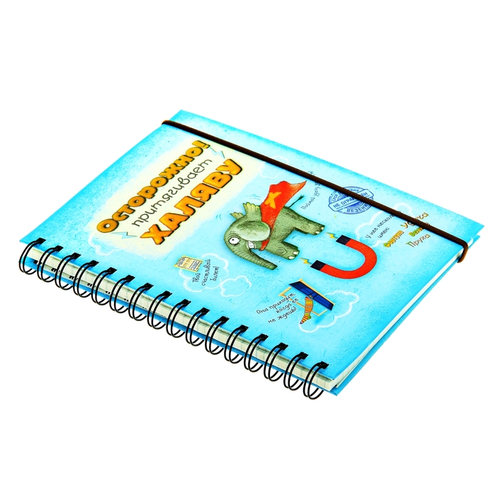 Ежедневник на гребне "Осторожно! Притягивает халяву", твёрдая обложка, А5, 96 листов