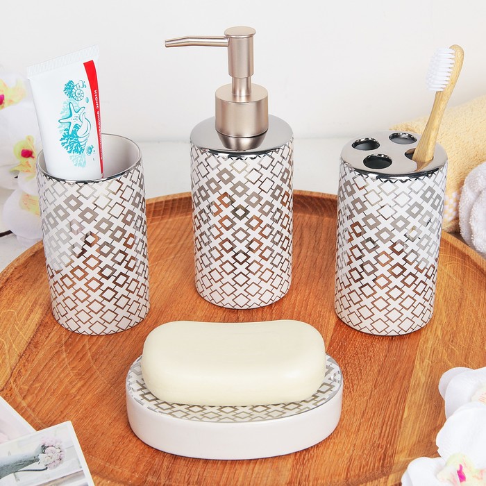 Набор аксессуаров для ванной комнаты, 4 предмета