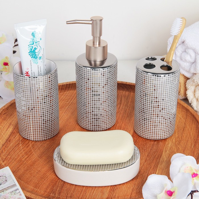Набор аксессуаров для ванной комнаты, 4 предмета