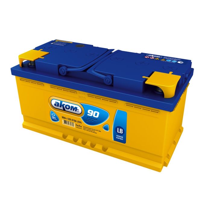 Аккумуляторная батарея АКОМ 90 А/ч - 6 СТ АПЗ LB низ, обратная полярность
