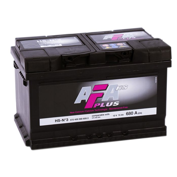 Аккумуляторная батарея AFA HS-N3, 72 А/ч - 6СТ АПЗ низ. обратная полярность