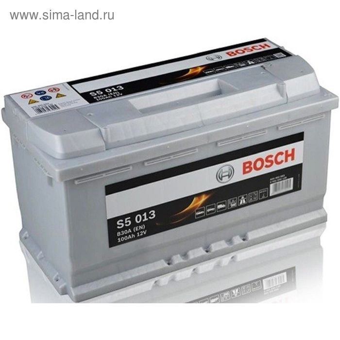 фото Аккумуляторная батарея bosch silver 600402083 s5 013 100 а/ч - 6ст апз, обратная полярность 200954