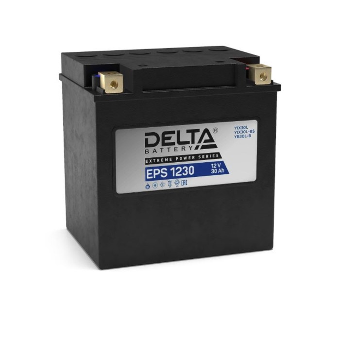 фото Аккумуляторная батарея delta eps 1230 (ytx30hl-bs, ytx30l-b, ytx30l) 12 в, 30 ач обратная (- +) 20