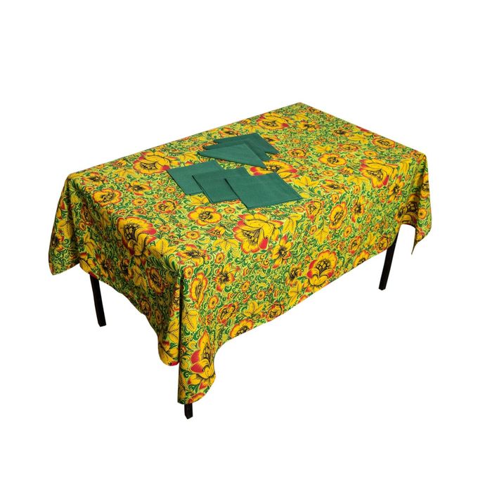 Комплект "Хохлома", скатерть 140х180 см, салфетки 40х40 см-6 шт