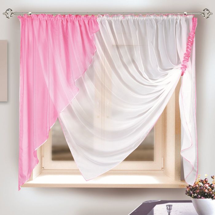 Штора кухонная, размер 290х170 см, ламбрекен 145х165 см, 1 подхват, вуаль